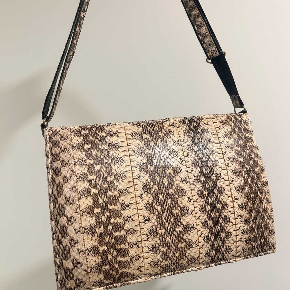 Beautiful Vintage Real Reptile Leather Bag